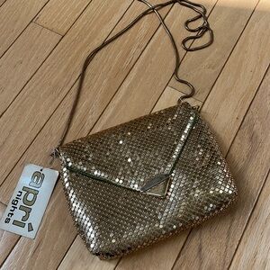 NWT Apri gold evening bag